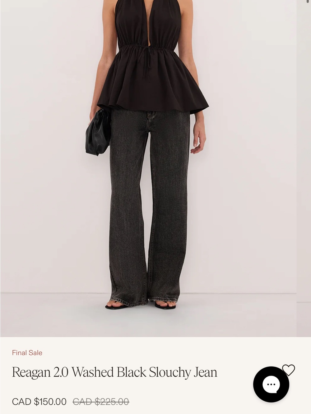 DISSH Reagan 2.0 Black Slouchy Jean Women Size 8 US 4 Washed Black NWT - Picture 6 of 12